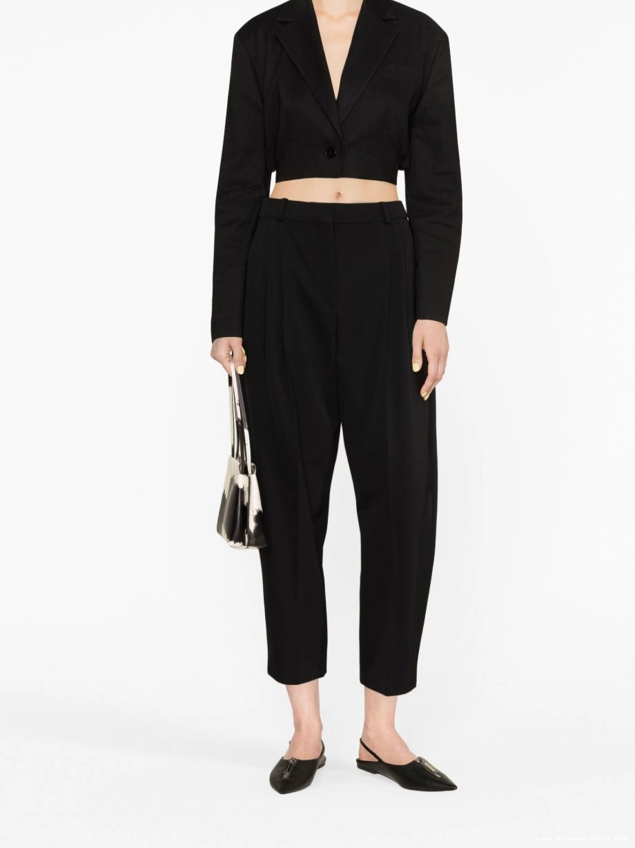 Cheap cropped tapered-leg Stella Women trousers McCartney wool 0723